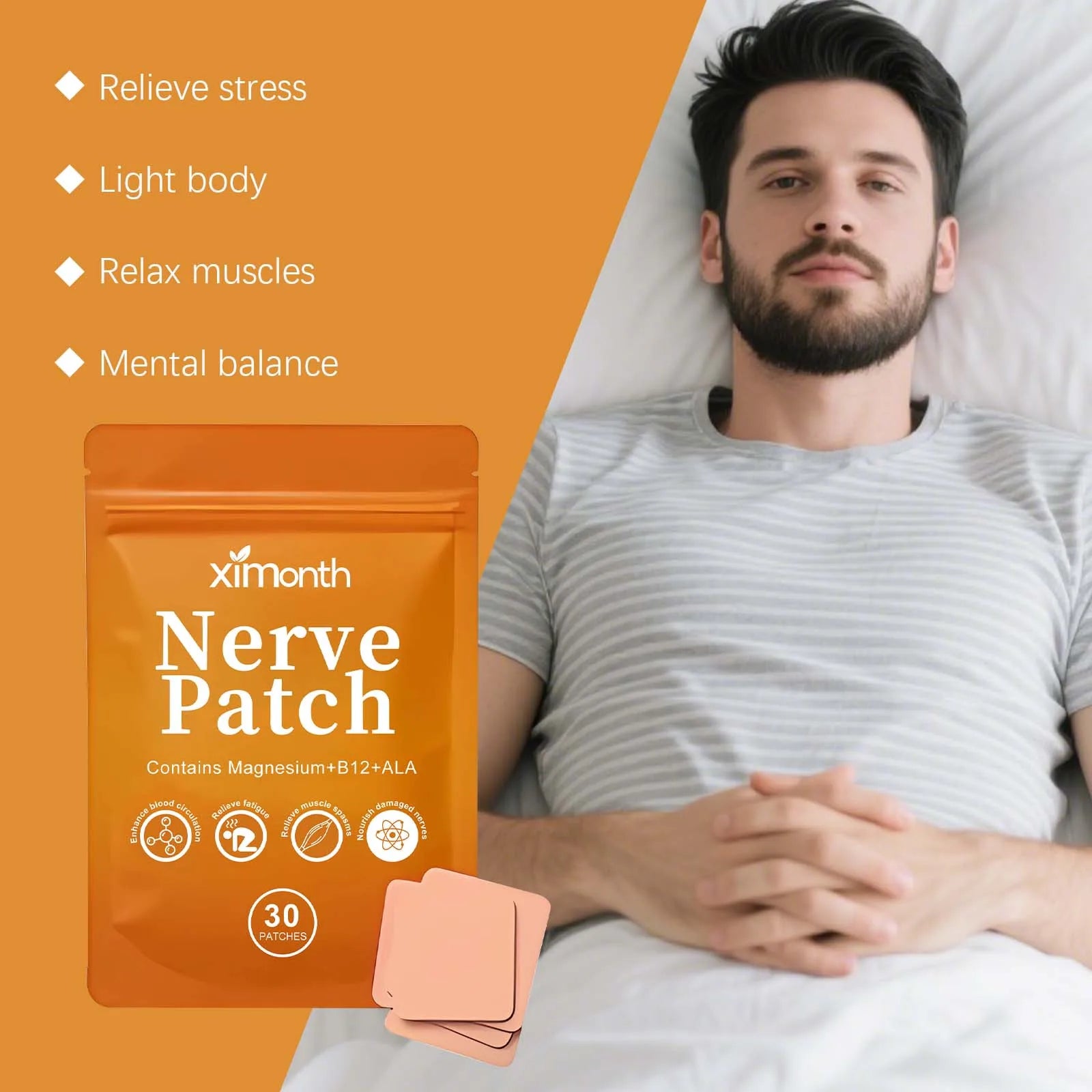 Insomnia Treatment Patch Relieve Stress Anxiety Soothing Neurasthenia Headache Body Relax Improve Sleep Quality Sleep Aid Patch