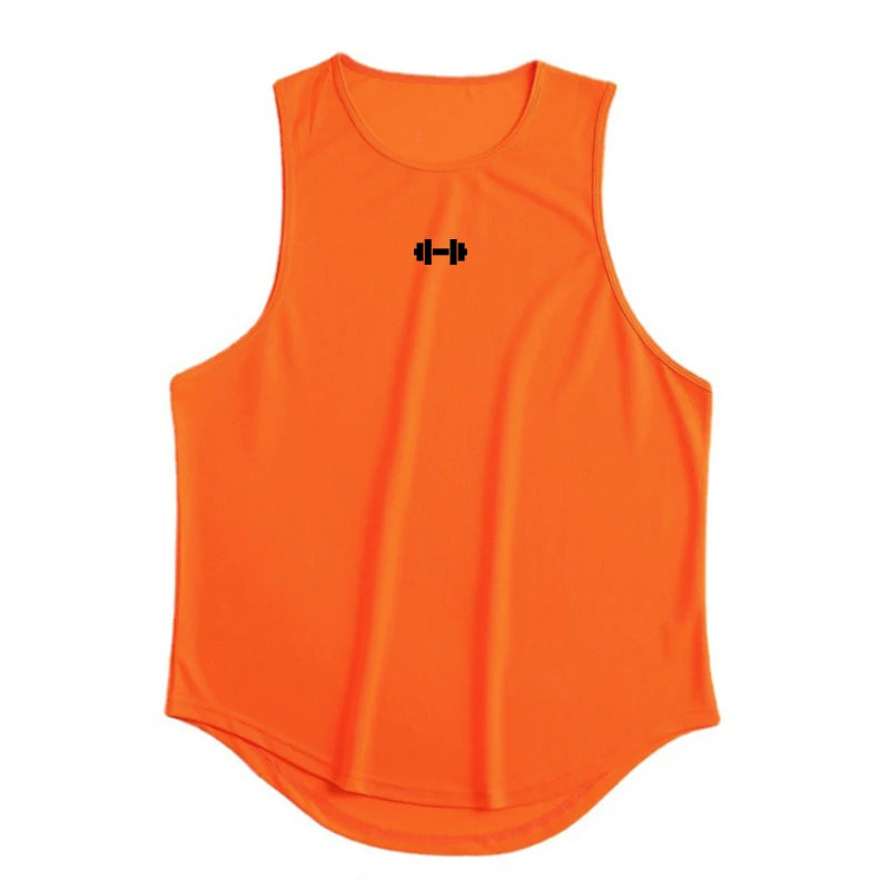 Summer Tank Top Mens Gym Fitness Training Clothing Quick Dry Silm Fit Bodybuilding Sleeveless Shirts Men Fashion Basketball Vest