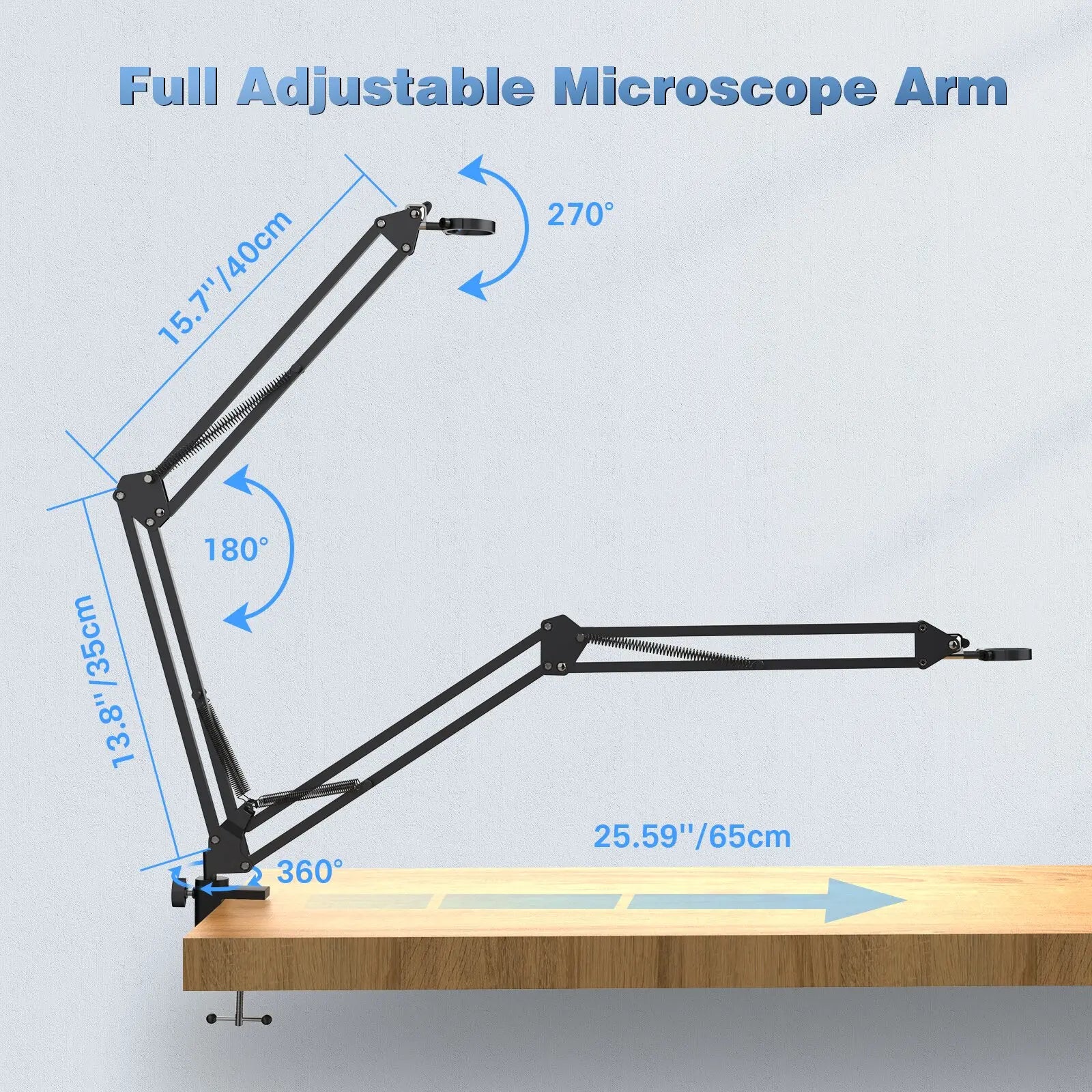 Hayve Microscope Arm Stand，Adjustable Metal Bracket Coin Microscope Mount  Compatible with DM4 DM9 MS1 MS3