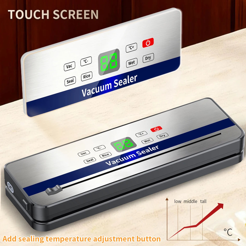 Wireless Portable Vacuum Sealing Machine for Food With Sealing Countdown Display Multi-Pack Vacuum Touch Waterproof Buttons 829