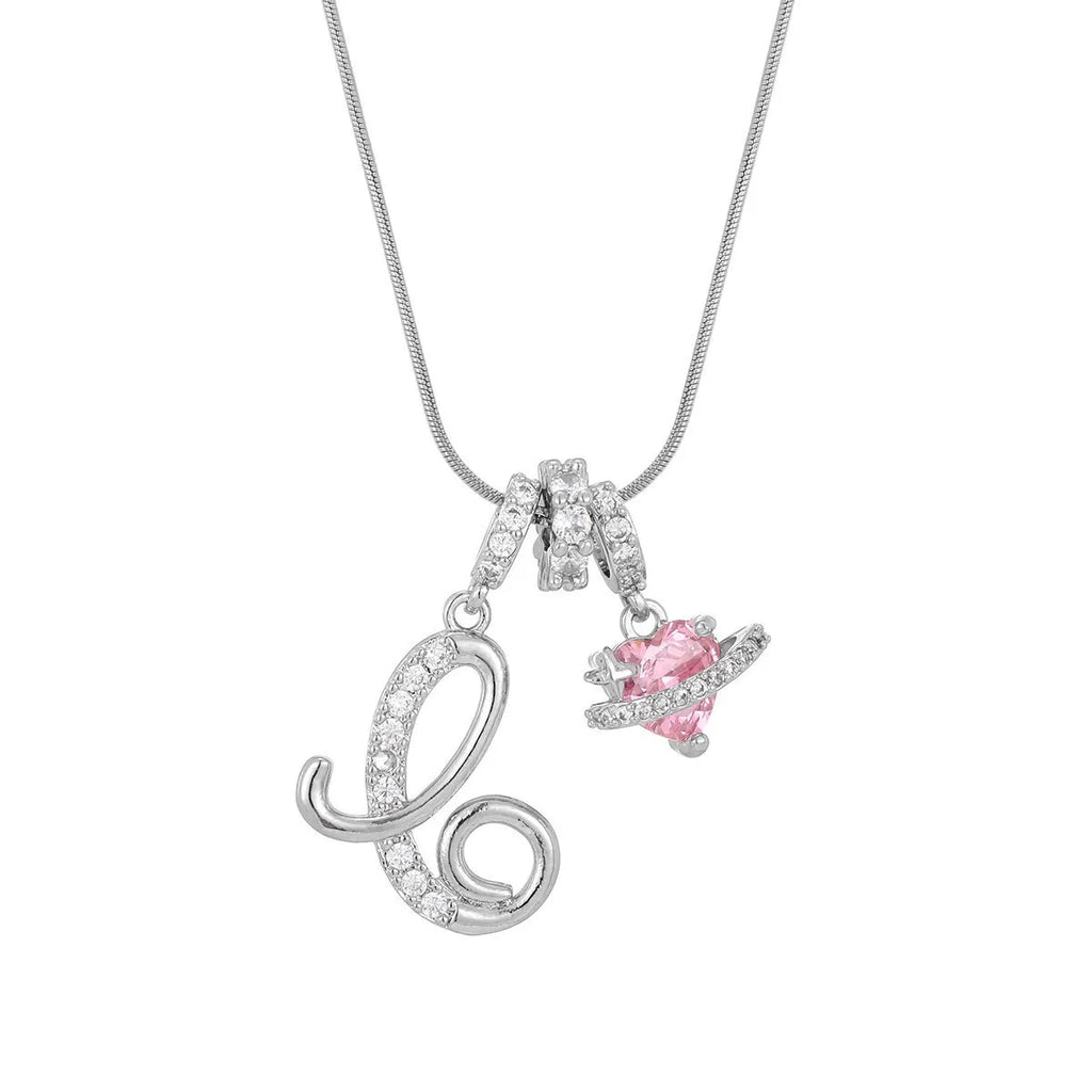 Fashion 26 English Letter Necklace for Women Sweet Girl Light Luxury High-End Stainless Steel Accessory Birthday Gift