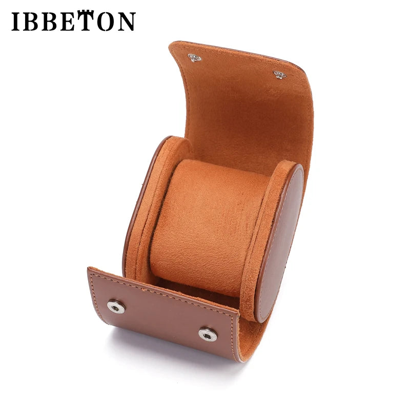 IBBETON 3-Slot Watch Roll Travel Case Portable Vintage Leather Watch Display Case Watch Storage Box Watch Organizers of Men Gift