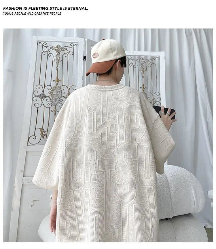 2026 3D Men's new Waffle TZ30 Summer Suit  Casual T-shirt + Shorts Suit Men's Tracksuit Solid color tracksuit loose suit