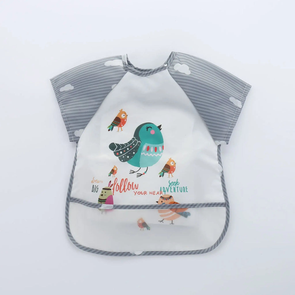 Waterproof EVA Full Sleeve Baby Bibs Children Apron Long Sleeve Feeding Smock Kids Eating Breastplate Infant Scarf Clothing