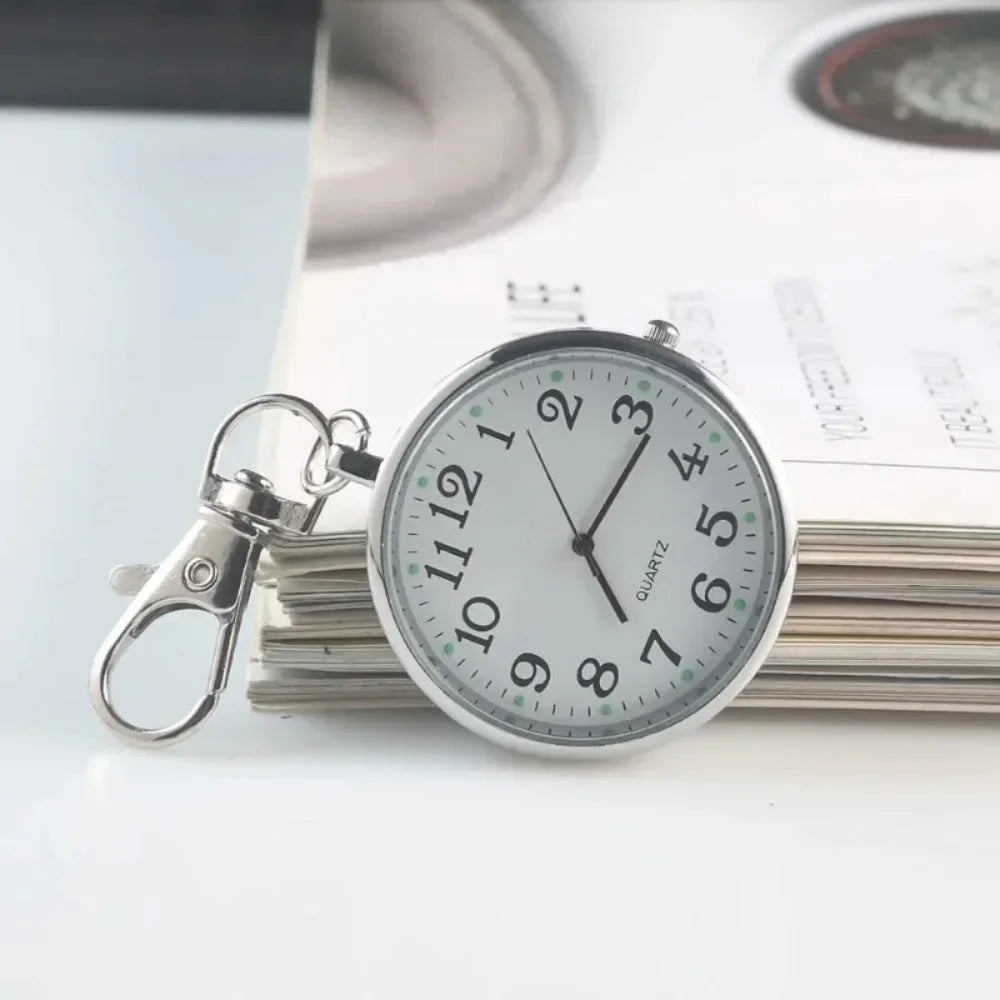 New Cute Compact Quartz Pocket Watch with Keychain – Unisex Quartz Watch for Men, Women, minimalist watches, gift for child