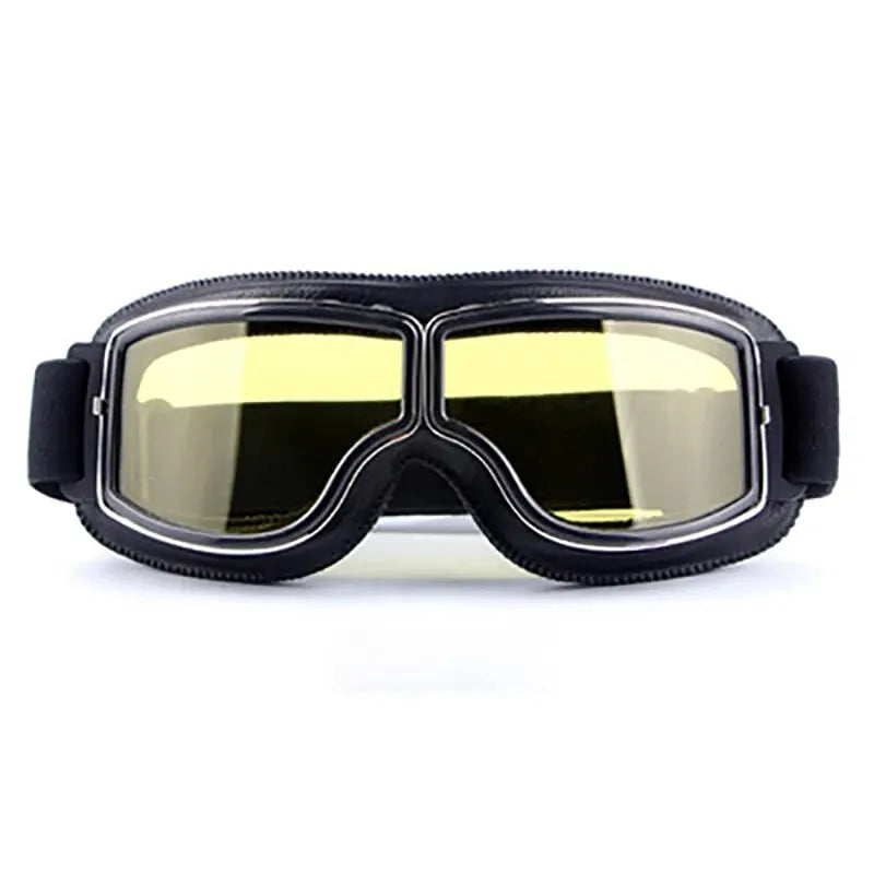 Motorcycle Glasses Windproof Motorcycle Helmet Glasses Sunglasses Retro Universal Folding Leather Retro Motorcycle Accessories
