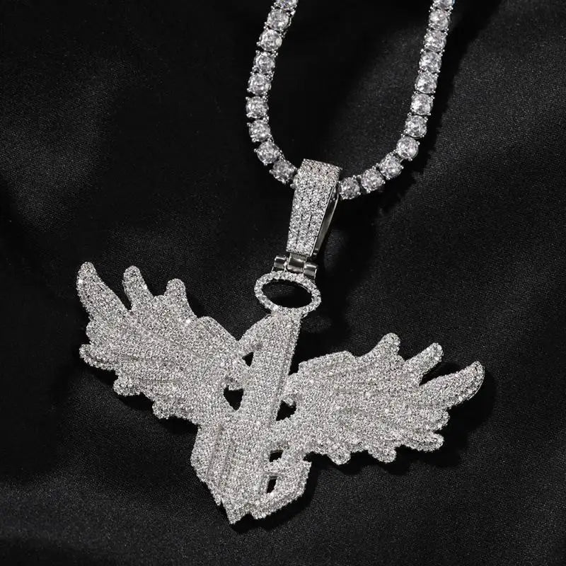 Men's Personality Is Cool, Ha's New Large Wing Pendant,  Copper Inlaid Zircon Fashionable Street Necklace Trend