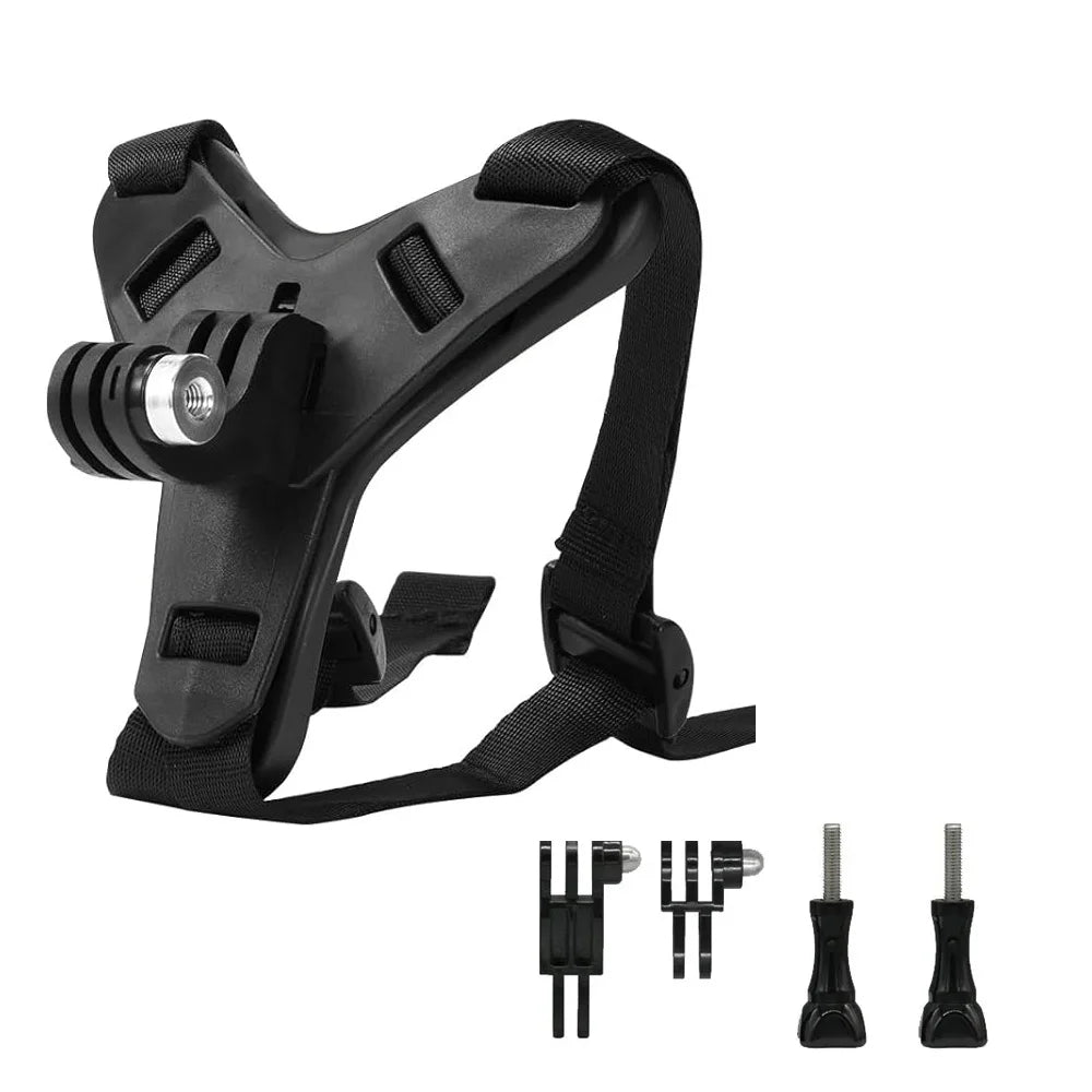 Motorcycle Helmet Strap Chin Mount For Gopro Hero 13 12 11 10 9 8 SJCAM AKASO Action Camera Mount Full Face Holder Accessories