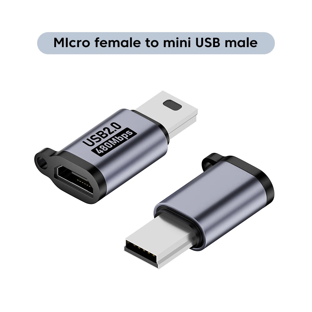 Micro USB To Type C Adapter Mini USB To USB C 480Mbps Fast Data Charging Connector USBC To Lightning Adapter For iphone Android