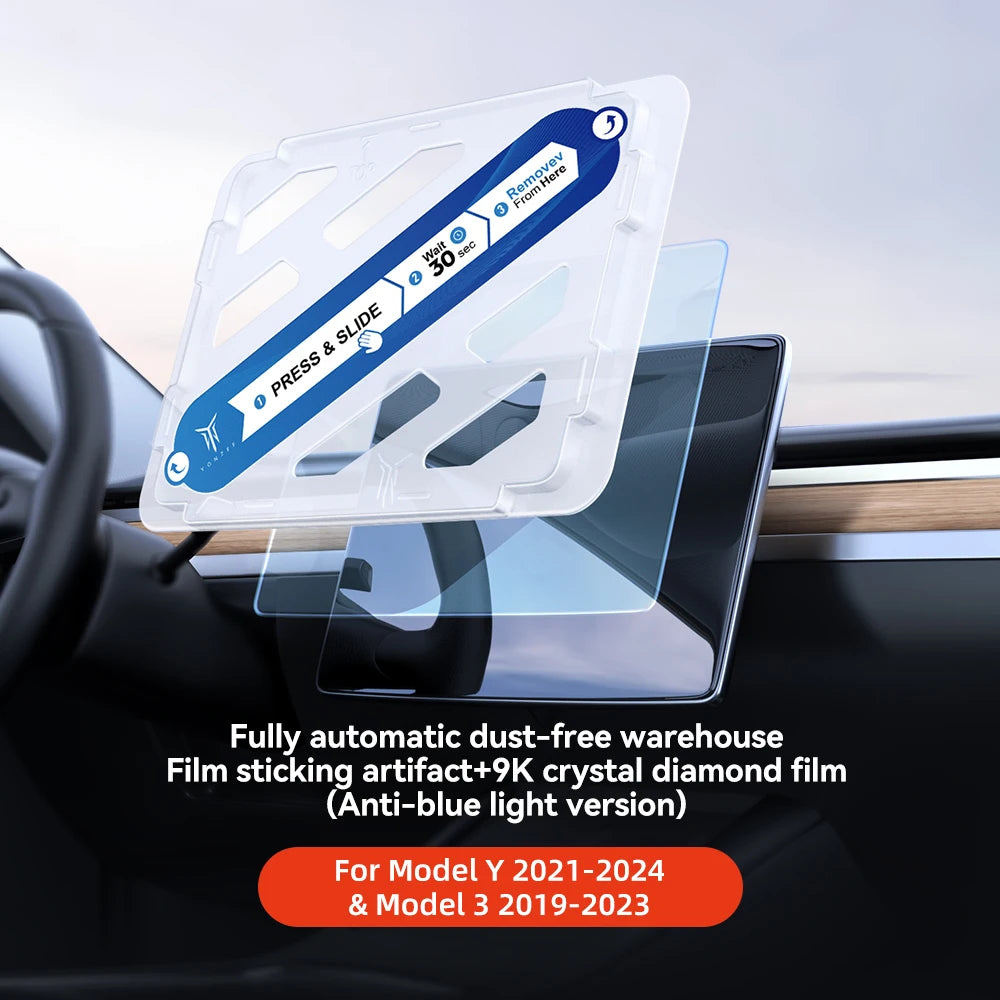 YZ Tempered Glass Screen Protector For Tesla Model 3 Y 2021-2025 Center Control Accessorie Matte Anti Glare HD Film Protection