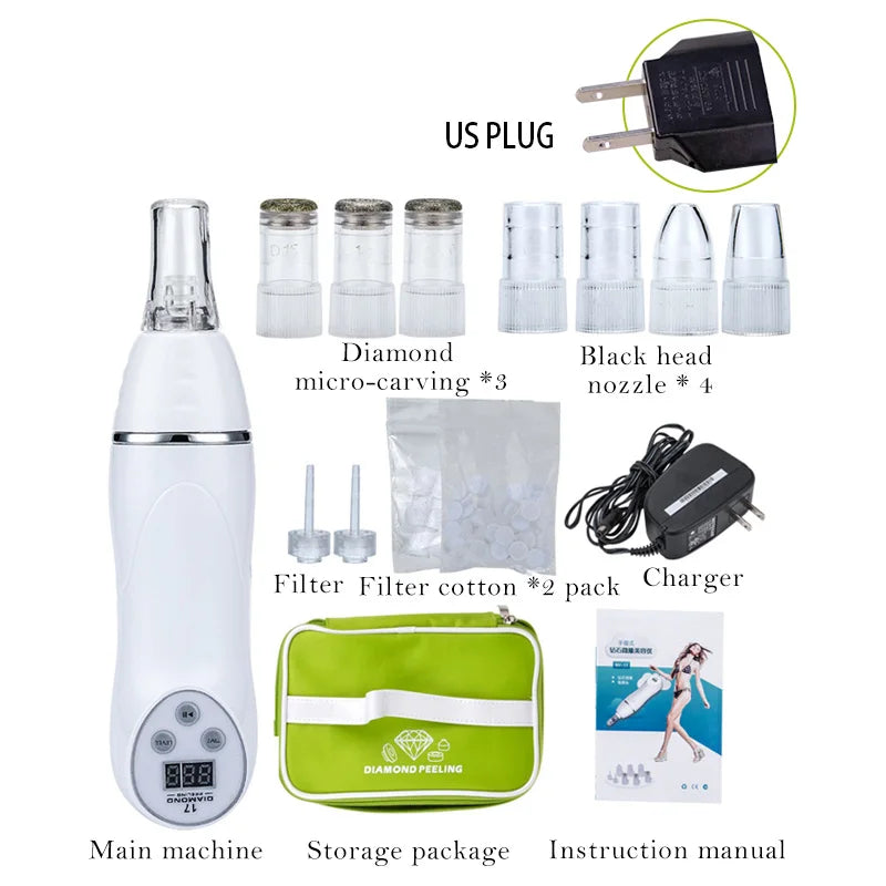 Dermabrasion Peeling Blackhead Acne Pore Remove Facial Skin Care Beauty Machine Vacuum Face Diamond Pen home Beauty Equipment