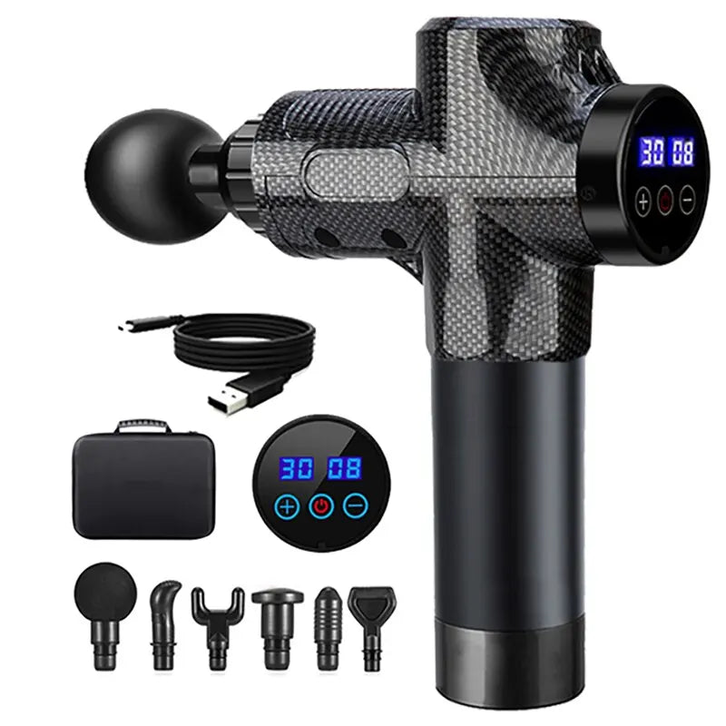 Electric Deep Tissue Massage Gun for Athletes 30-99 Speed Levels with Portable Storage Bag - Pain Relief for Neck Back Leg