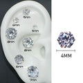 Punk Style Round Zircon Magnet Earrings Crystal Strong Magnetic Ear Stud Clip Earrings for Men Women Non Piercing Jewelry Gift