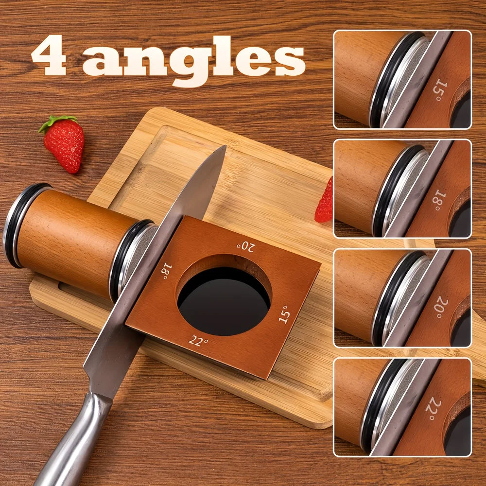 4 Angles Rolling Knife Sharpener Kit For Straight Edge Roller Knife Sharpening With Industry Diamonds Whetstone Chef Knife Set