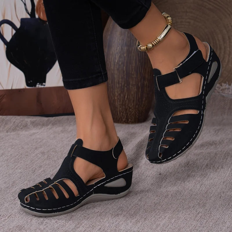 Clearance_2025 New Women's Peep-Toe Ankle Strap Sandals Summer Block Heel Fashion Shoes 11 Colors Available_Continuous update