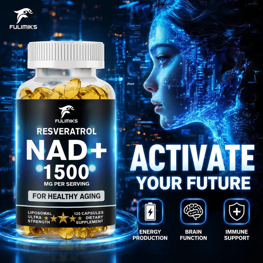 Ergothioneine & NAD+ 1500mg 2-in-1 Supplement Set, with Spermidine, Fisetin & Resveratrol, Support Cellular Energy Production, Maintain Healthy Aging, for Men & Women