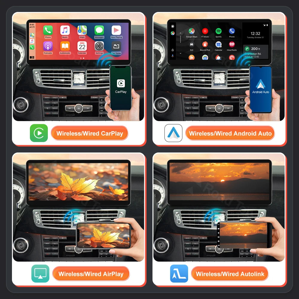 Car Multimedia Display Screen Wireless CarPlay Android Auto For Mercedes-Benz CLS W218 2010-2014 With Airplay Mirror Link