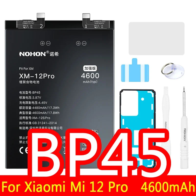 NOHON BM59 BM4E BM4F BM4W Battery For Xiaomi Mi 11T 8 Lite 9 SE 9T Pro 10T 10 Ultra 11 12 10S 12S 12X Mix 4 A3 POCO F1 Batteries