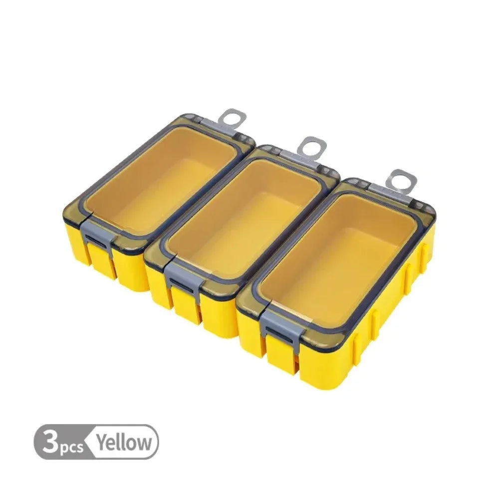 3pcs Luminous Mini Fishing Accessory Boxes Fish Hooks Artificial Bait Plastic Spliceable Storage Box Sea Fishing Tackle Box