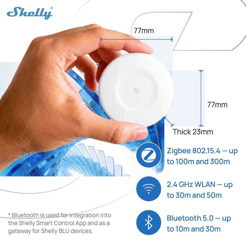 Shelly Flood S Gen4 Zigbee Water Sensor Flood Leak Detecto Matter Remote Monitoring for Kitchen/Bathroom Support Home Assistant