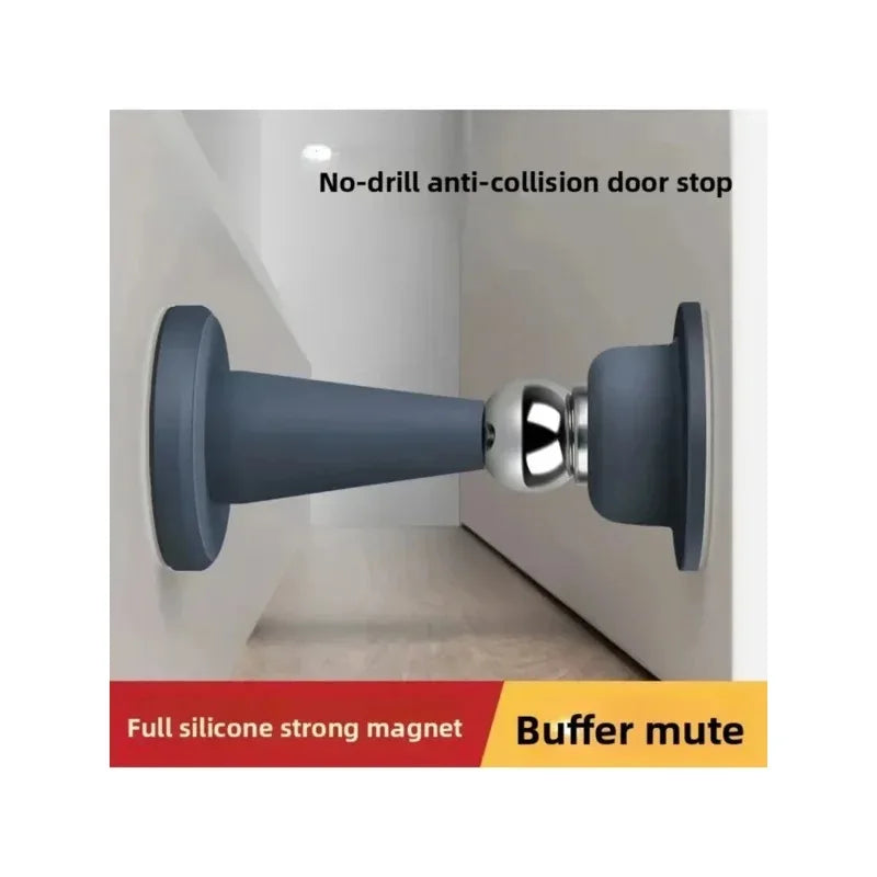 No-Drill Door Stopper for Room Bedroom Door Fixed Wall Protection Anti-Collision Household Silicone Strong Suction Floor Stopper