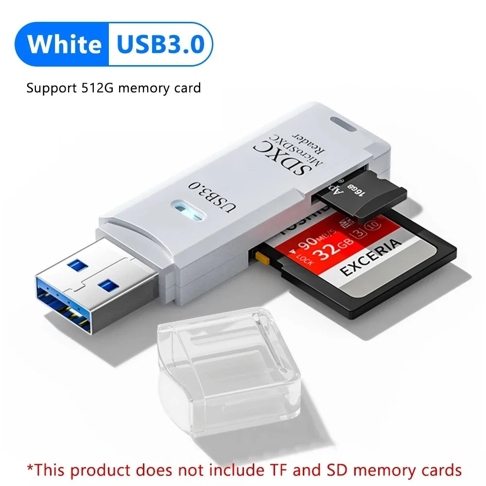 2 IN 1 USB 3.0 /USB 2.0 Card Reader SD TF Card Memory Card Reader High Speed Smart Card reader Adapter For PC Laptop Accessories