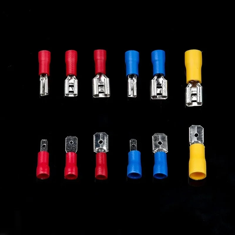 280/480/720pcs Cable Lugs Assortment Kit Insulated Electric Wire Connectors Set Flat Female & Male Crimp Terminals