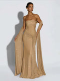 Townlike Slim Bodycon A-line Maxi Long Dress Women 2025 Summer Dress Ribbon Sparkle Glitter Nightclub Sexy Party Dresses
