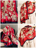 180*90cm Scarves Luxury Brand Long Silk Scarf Women Soft Shawl Wrap Muffler Hijab Bufanda Foulard Female Bandana Beach Stoles