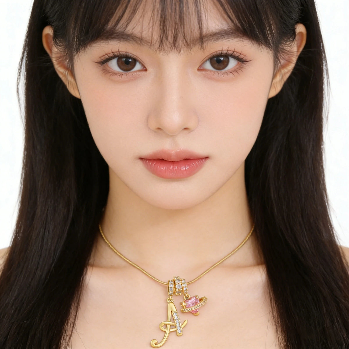 Fashion 26 English Letter Necklace for Women Sweet Girl Light Luxury High-End Stainless Steel Accessory Birthday Gift