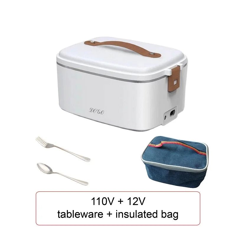 1.8L Electric Lunch Box 12V Large Capacity Car 304 Stainless Steel Food Heater Portable Keep Warm Pot Office Lunch Box 110V/220V