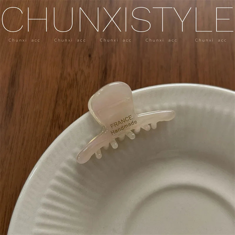1Pc Middle Size Multi-color Acetate Cute Hair Claw For Bangs Small Hair Catch 4.5cm Hairpin Shark Clip Women Hair Accessories