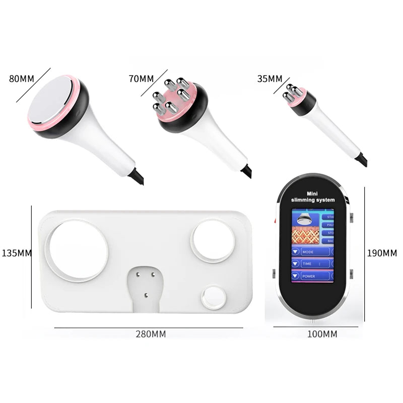 3-IN-1 Multipolar Radio Frequency 40K Cavitation Ultrasonic Slimming Skin Lifting Anti-Cellulite Fat Removal Body Massager Tools