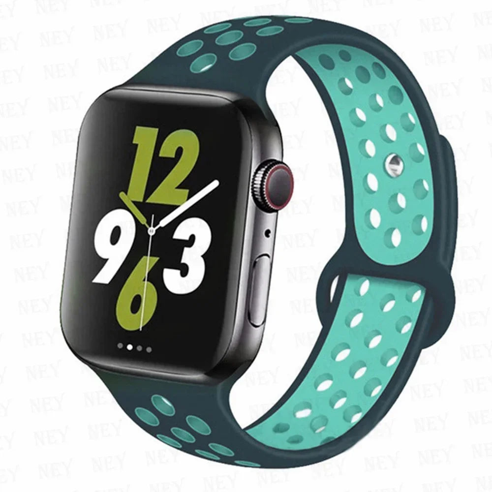 Sport Strap For Apple Watch Band 45mm 49mm 44mm 40mm 41mm 42mm Silicone bracelet correa iWatch Ultra 2 Series 9 8 SE 7 6 5 4 3