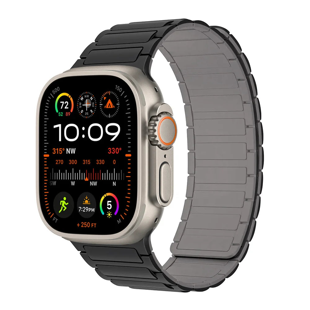 Magnetic Strap for Apple Watch Band 45mm 44 mm 40mm 46mm 41mm 42mm 38 Silicone Bracelet iWatch Series 8 7 6 Se 9 10 Ultra 2 49mm