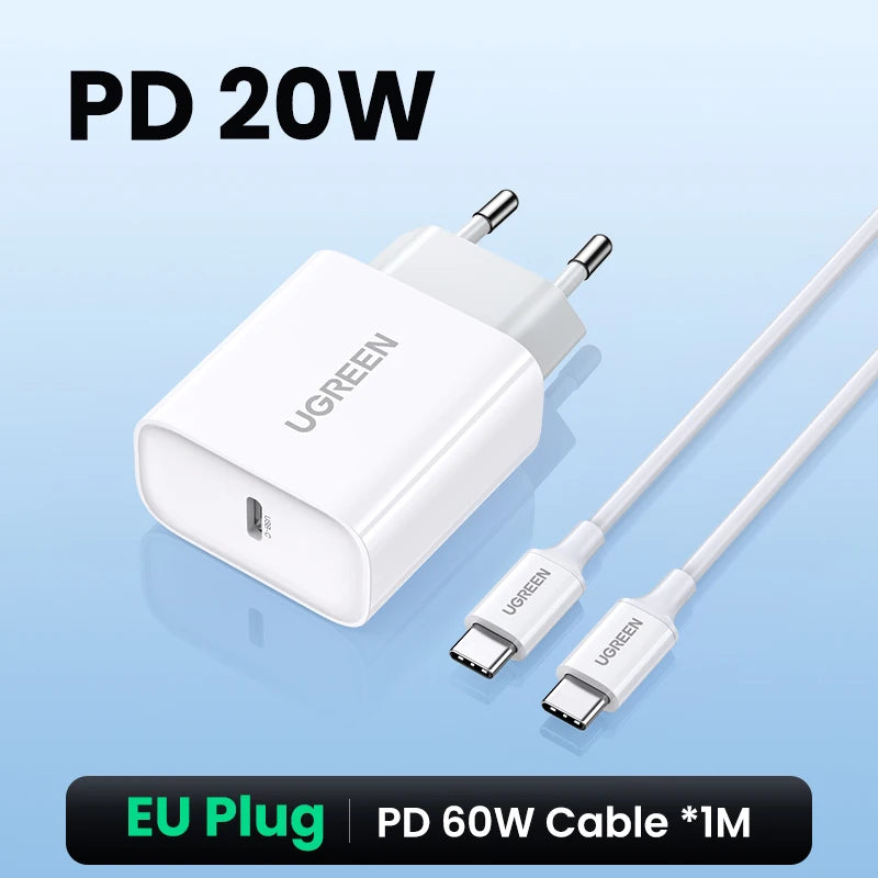 UGREEN Quick Charge 4.0 3.0 QC PD Charger 20W QC4.0 QC3.0 USB Type C Fast Charger for iPhone 18 17 16 Pro Xiaomi Phone PDCharger