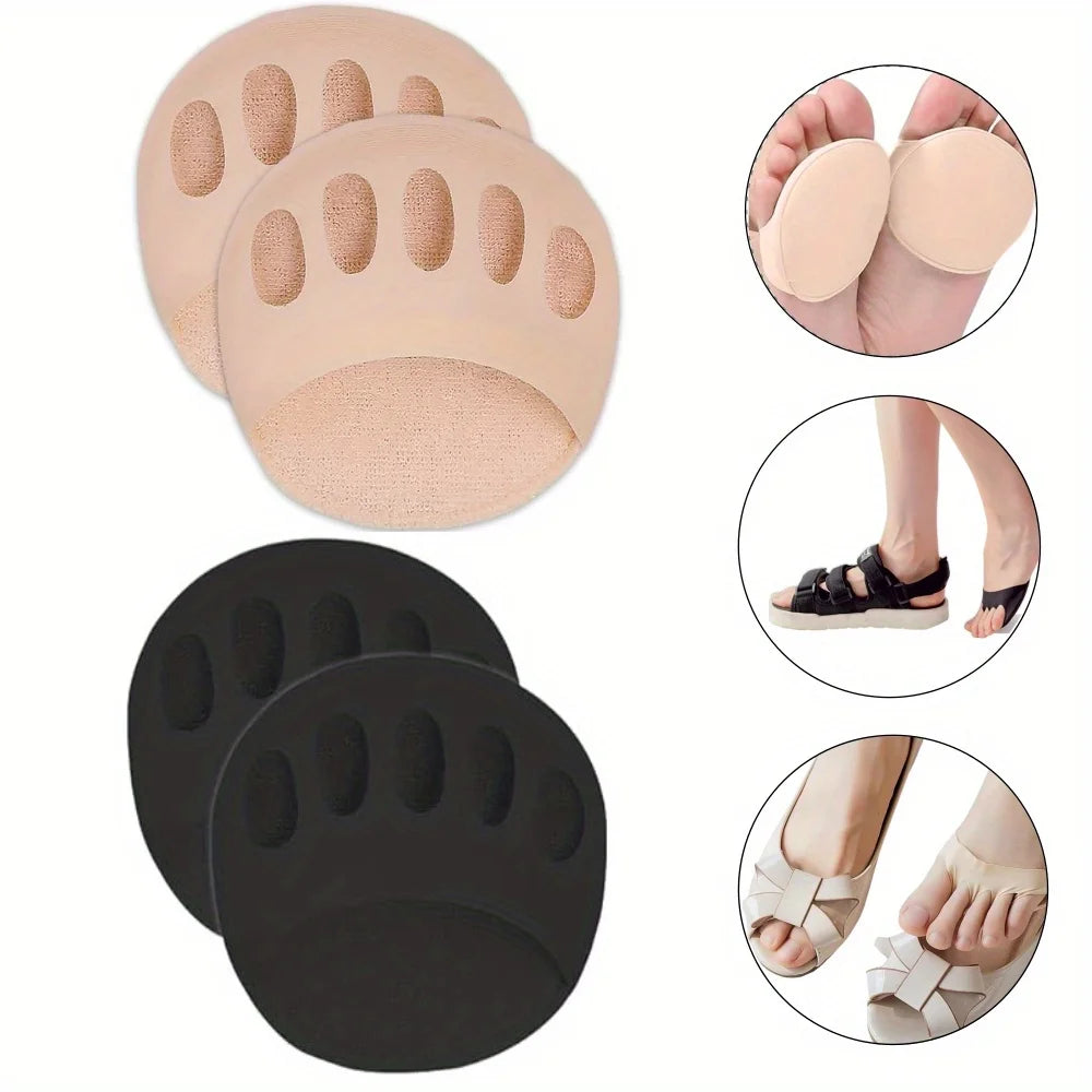 2pc Forefoot Invisible Comfort Socks With Anti-Slip Metatarsal Support And Toe Separator For Women'S Shoes.