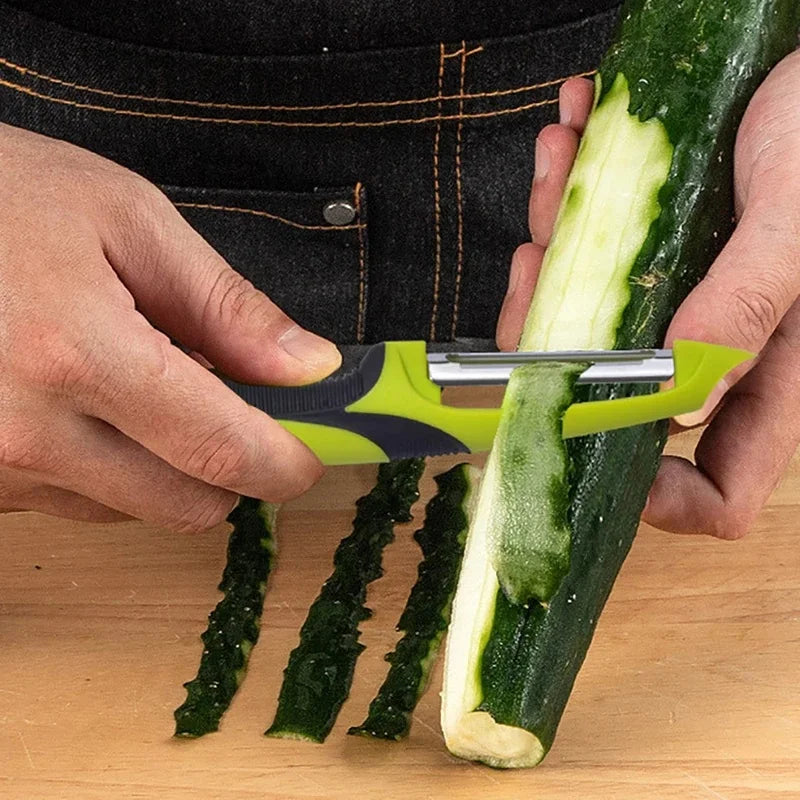 1Pcs Household Multifunctional Stainless Steel Manual Peeling Tool, Kitchen Hand‑Held Peeler Cutter for Daily Kitchen Use