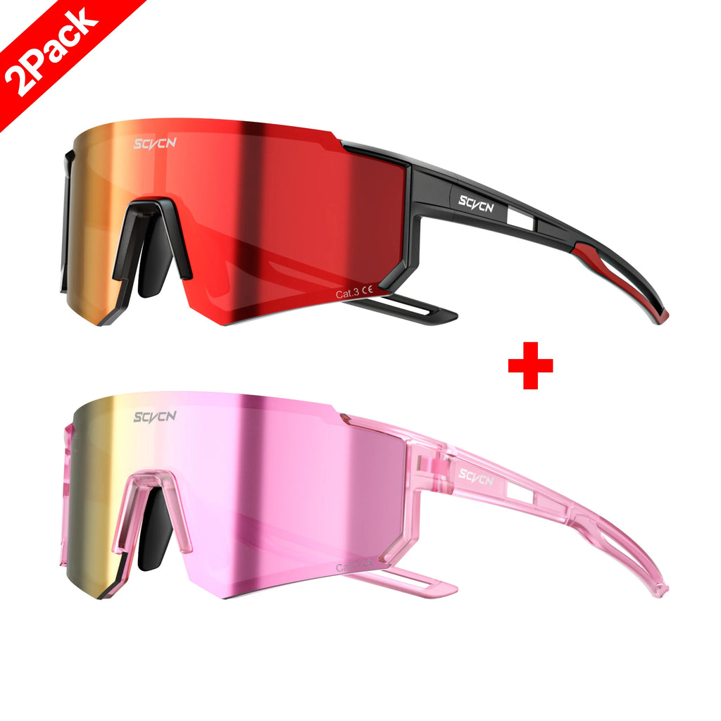 SCVCN New Outdoor Sport Cycling Sunglasses MTB Bike Cycling Hiking Eyewear Running Ultralight Men Women Pickleball UV400 Glasses
