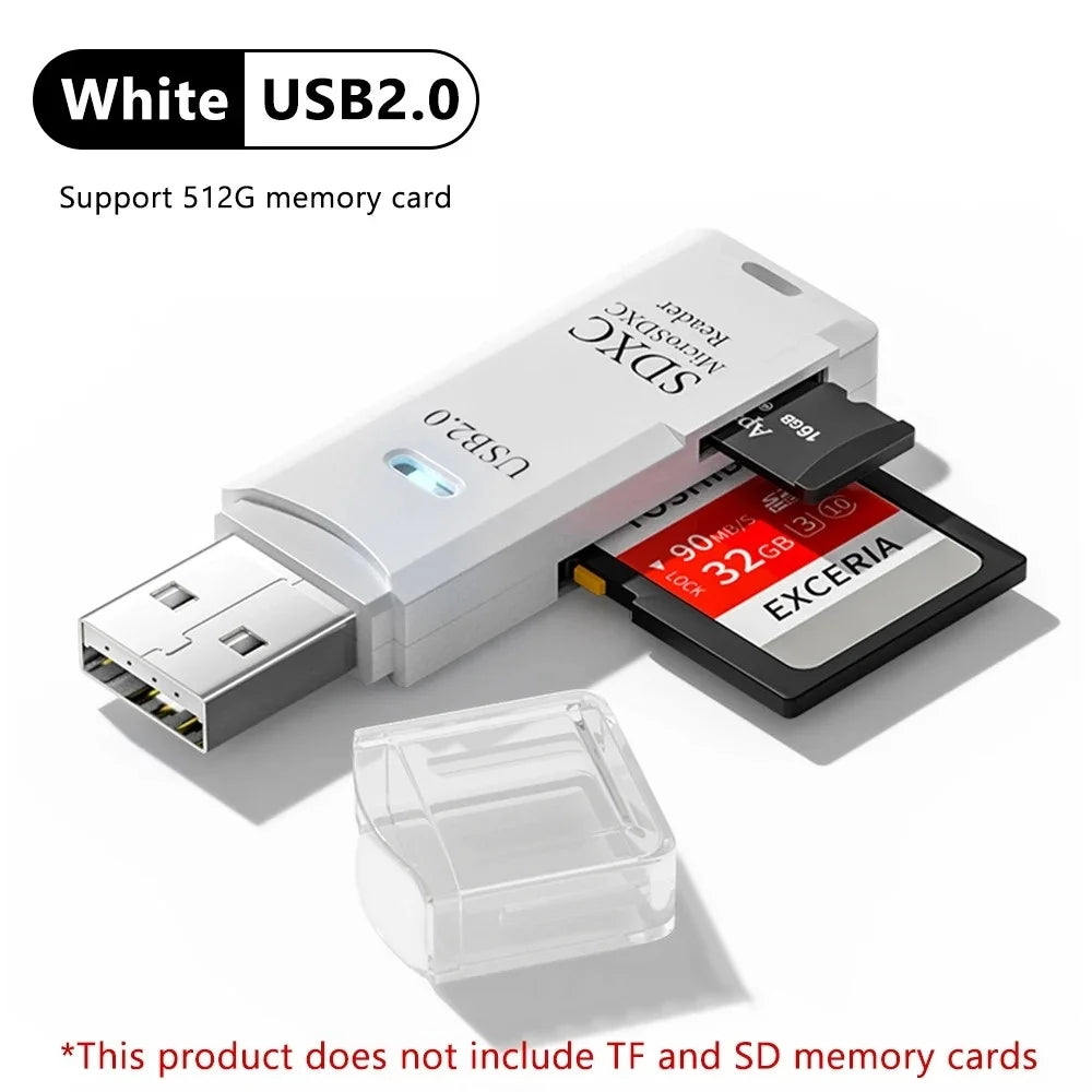 2 IN 1 USB 3.0 /USB 2.0 Card Reader SD TF Card Memory Card Reader High Speed Smart Card reader Adapter For PC Laptop Accessories