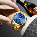CADVAN Men's Luxury Steel Strap Calendar Watch with Stylish Stainless Steel Strap, Perfect Gift for Men's Watches - Boxed