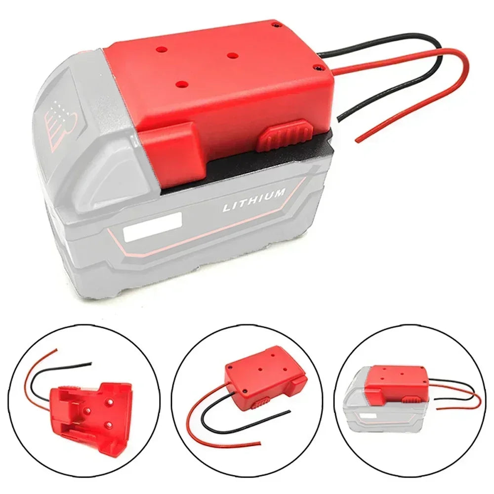 Lithium Battery Adapter Connector for Milwaukee for M18 18V Li-ion Battery DIY Power Supply Wheel Adapter Dock Holder 48-11-1815
