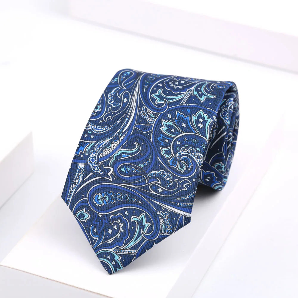 Men's Super Soft Silk Touch Ties Floral Paisley 8cm Necktie For Men Wedding Business Gravata Novelty Printing Neck Ties
