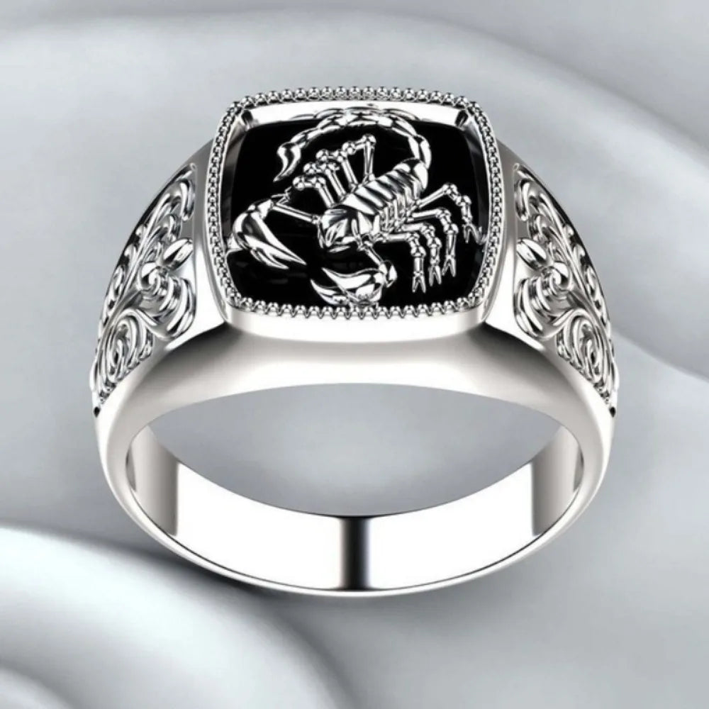 New Simple Retro Personalized Street Niche Scorpion Ring Men's Fashion Creative Trend Boys Jewelry Hip Hop Party RingAccessories