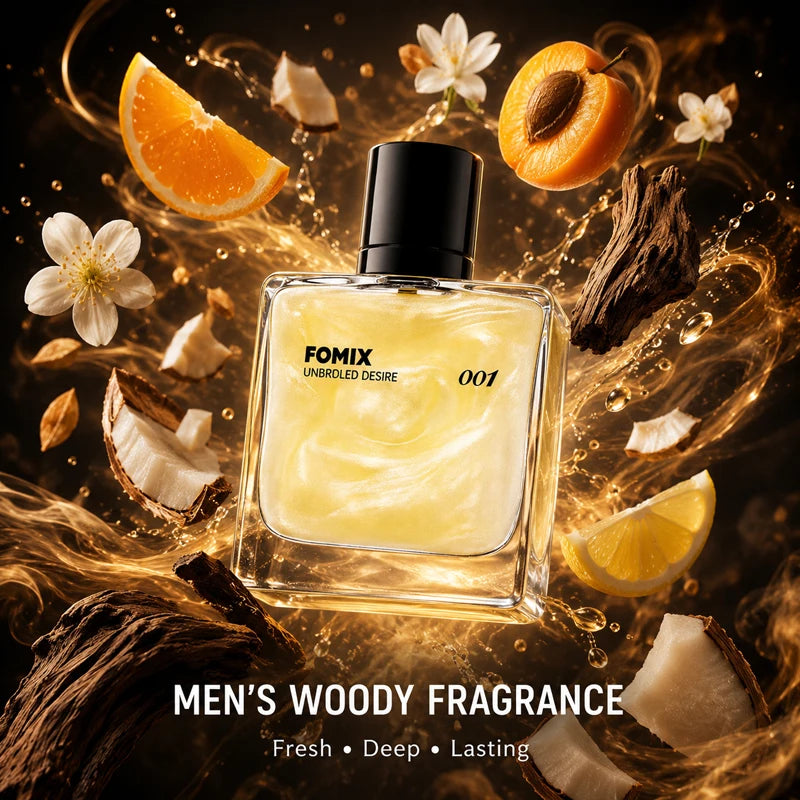 FOMIX 001 Napoleon Men’s Woody Perfume Long Lasting Citrus Aromatic Cologne Sweet Orange Lemon Jasmine Musk Coconut Woody Scent Eau De Parfum Spray Daily Office Date Travel Party Luxury Men Fragrance Gift for Him