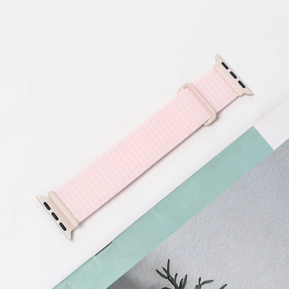 Nylon Strap For Apple Watch Band Ultra 2 49mm 45mm 41mm 44mm 42mm 38mm Adjustable Elastic Bracelet For iWatch Series 9 8 7 6 5 4