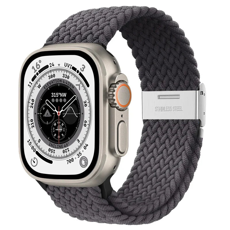 Braided solo loop strap For Apple watch band 44mm 40mm 45mm 41mm 42mm Nylon correa bracelet iWatch series 8 9 4 5 SE 6 7 Ultra 2