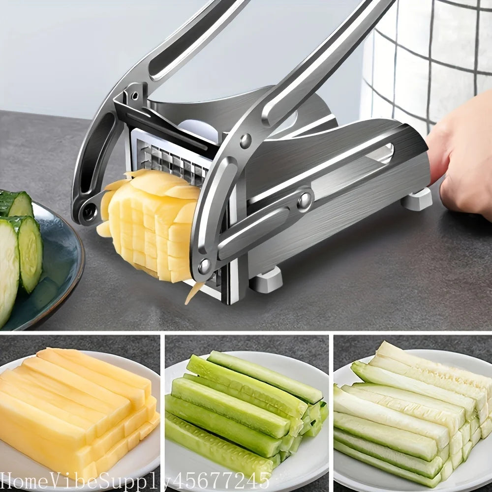 Stainless Steel Vegetable Cutter French Fry Cutter, Potato Slicer, Onion Chopper, Food Chopper, Fruit Cutter, French Fry Chopper, Vegetable Chopper, Chop Potatoes Carrots Cucumbers, Kitchen Supplies Kitchen Gadgets Kitchen Ad