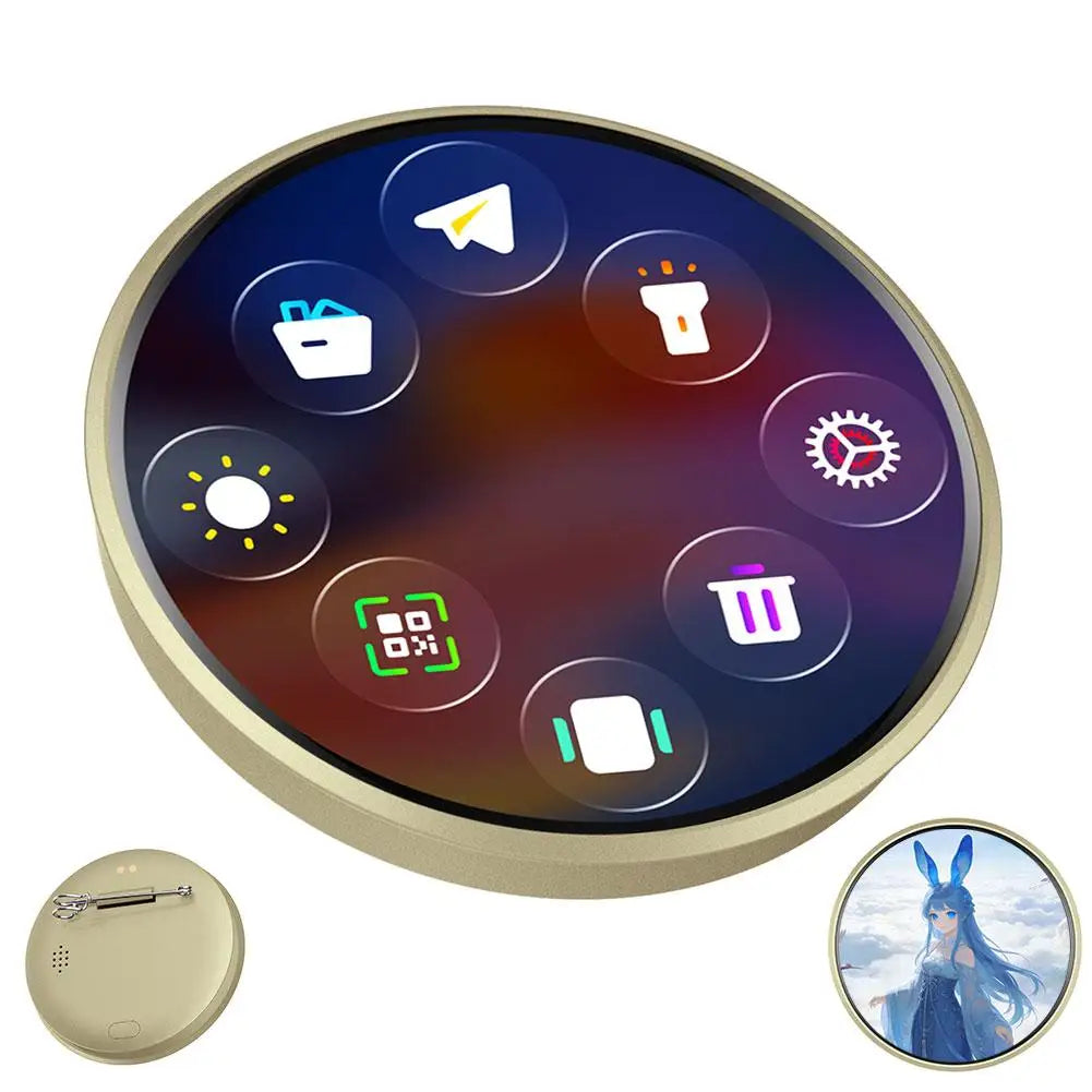For E-Badge Intelligent Anime Animation Electronic Badge Pin Display Dynamic Gift Carry A Trendy Brooch