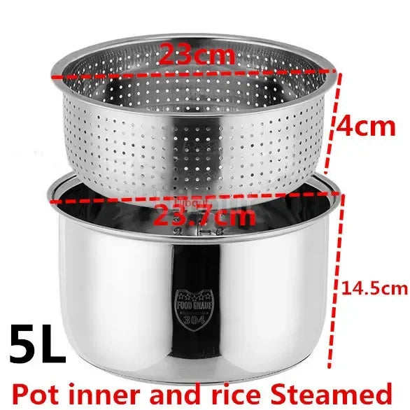 304 stainless steel rice cooker inner container Non stick Cooking Pot Replacement Accessories kitchen food Rice Cooker liner
